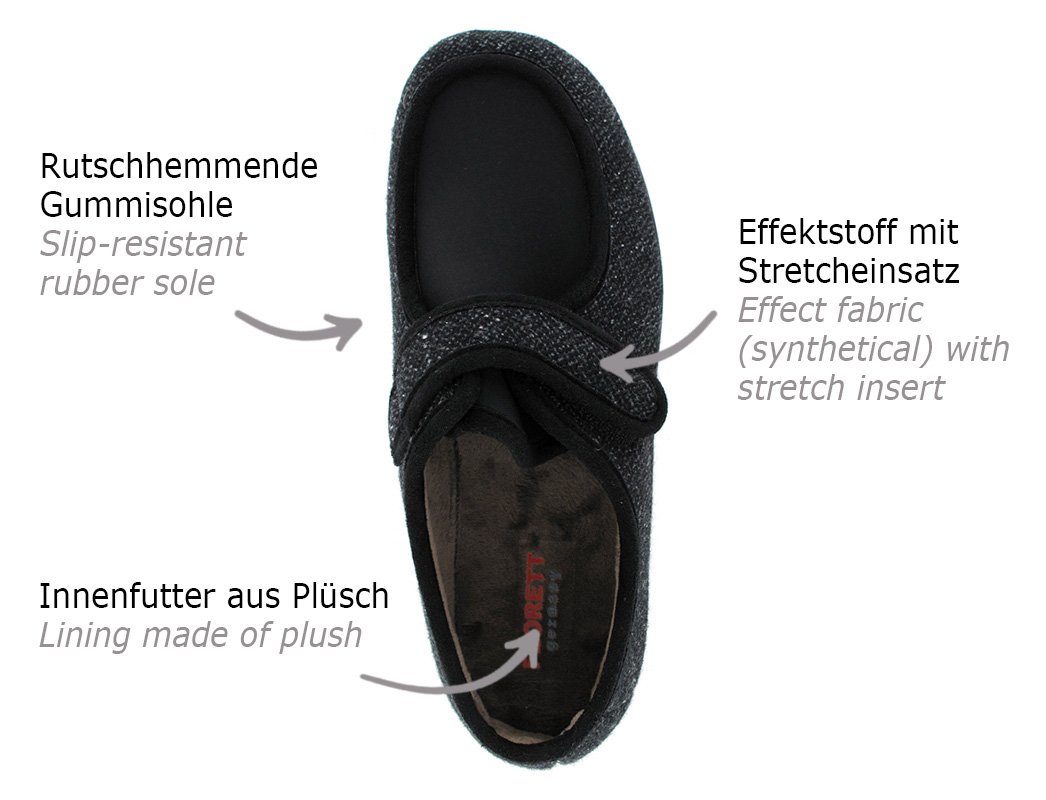 VAROMED Klettslipper Ricardo Hausschuh Klettverschluss