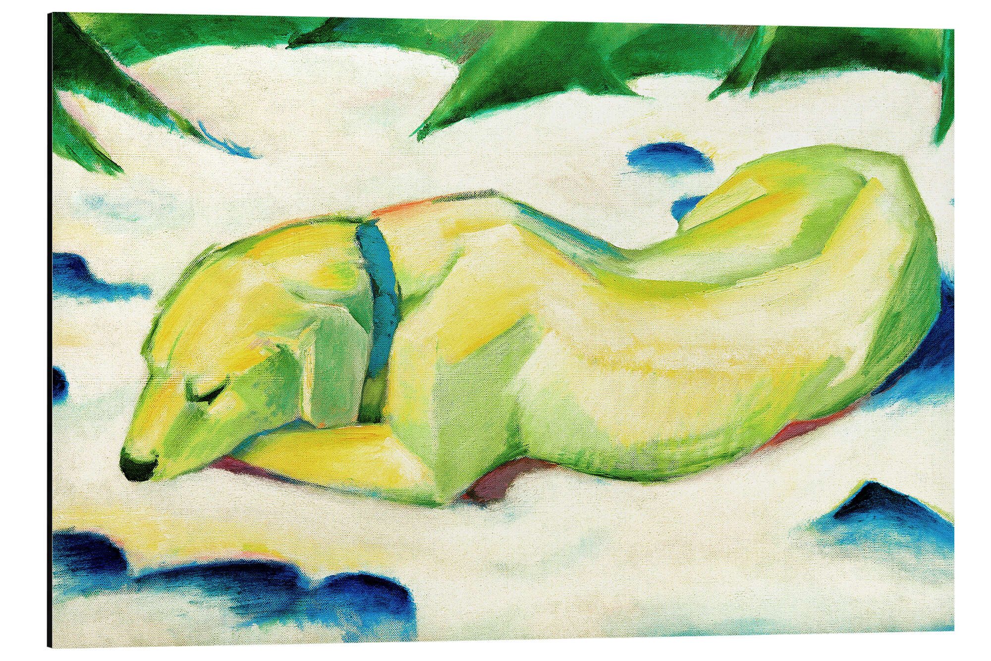 Posterlounge Poster Franz Marc, Liegender Hund günstig online kaufen