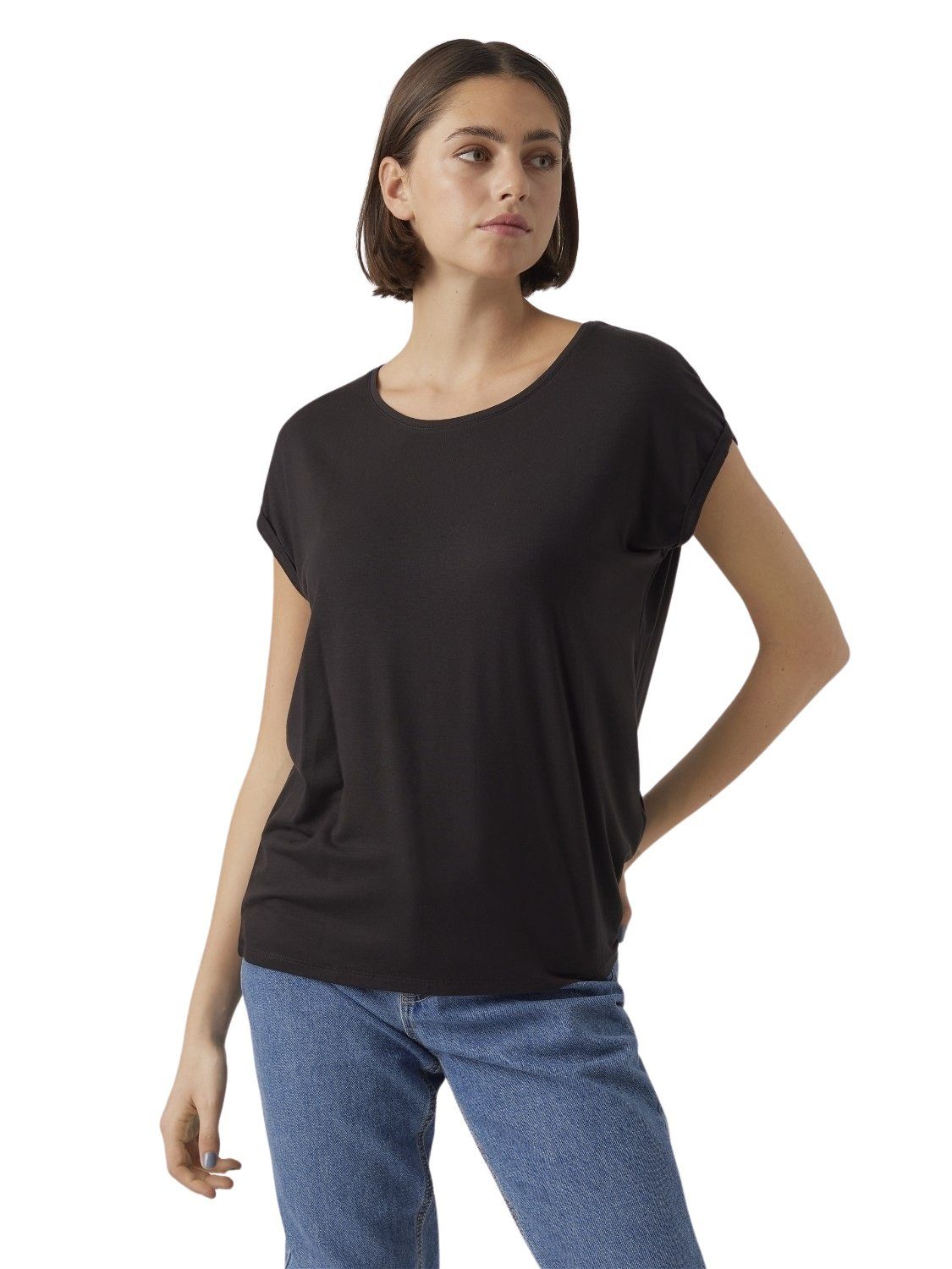 Vero Moda T-Shirt Stilvolles Basic Shirt mit Rundhalsausschnitt (2er-Pack) günstig online kaufen