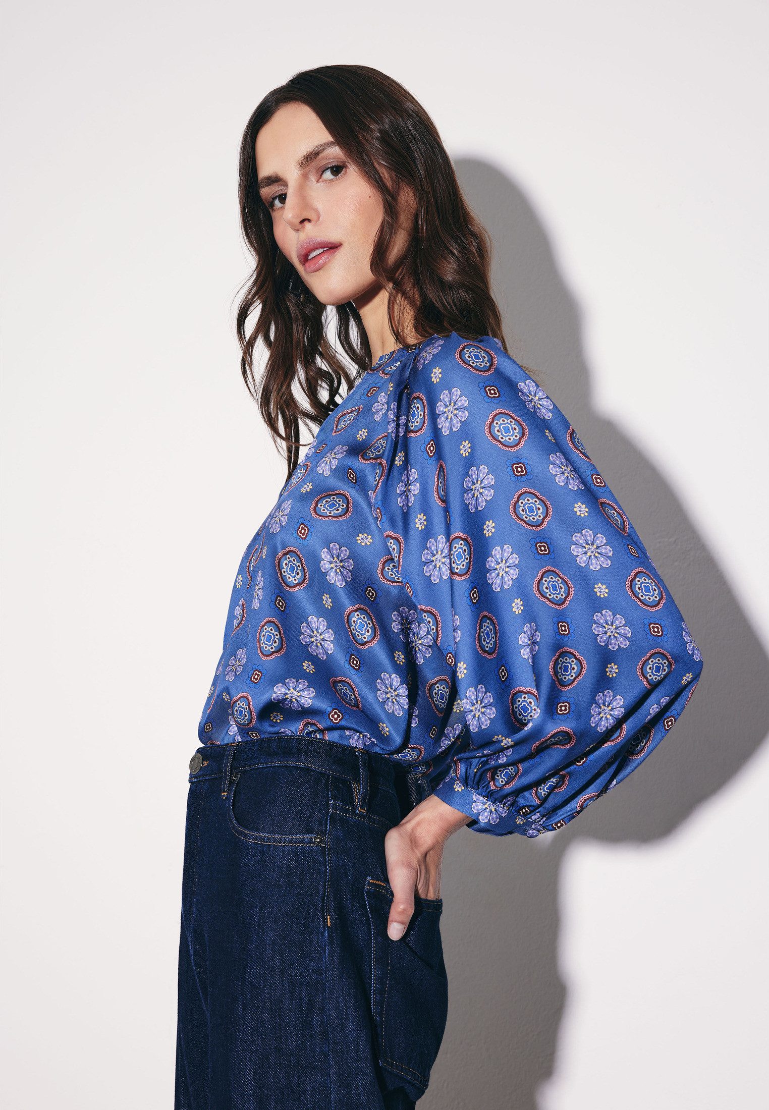 seidensticker Klassische Bluse Tunika Druck