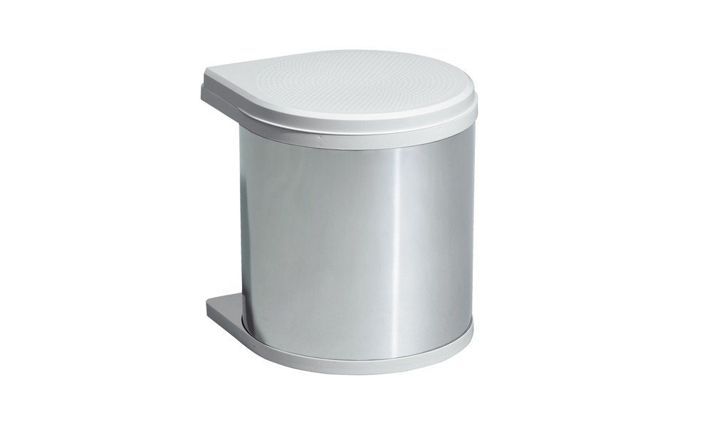 Hailo Einbaumülleimer Abfallsammler Mono 12 Liter schwenkbar, für Schrankbreite ab 400 mm mit Drehtür Edelstahl/weiß