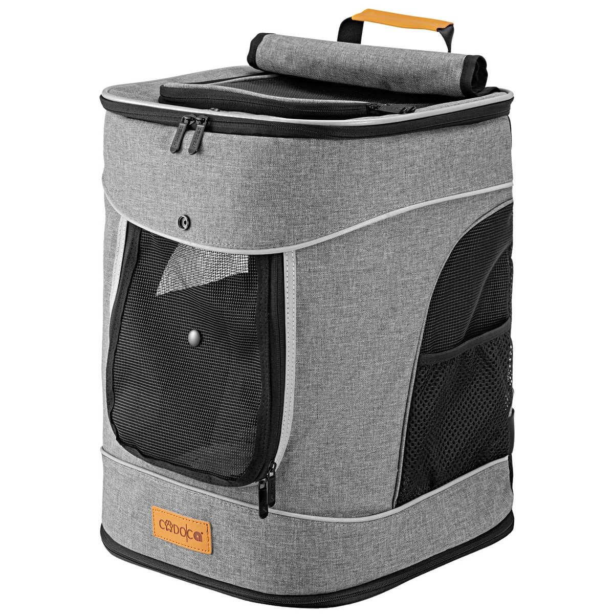 Cadoca Tiertransporttasche, bis 12 kg 41x34x30cm versch. Farben Haustier Katze Hund Rucksack Grau von Cadoca