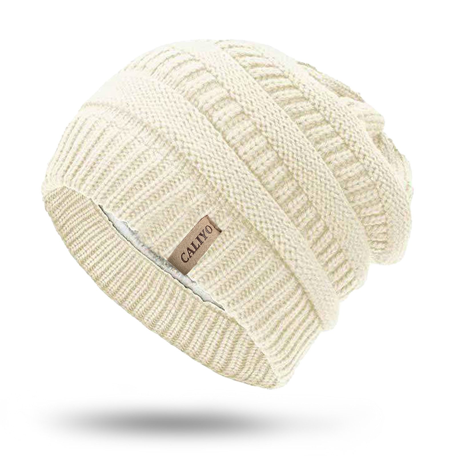 TAN.TOMI Strickmütze Beanie Damen Warm Federnd, Mütze Damen Herbst Winter (Strickmützen Mit Fleece Gefüttert) Wollmütze Damen Geeignet für Schule, Arbeit, Skifahren, Camping