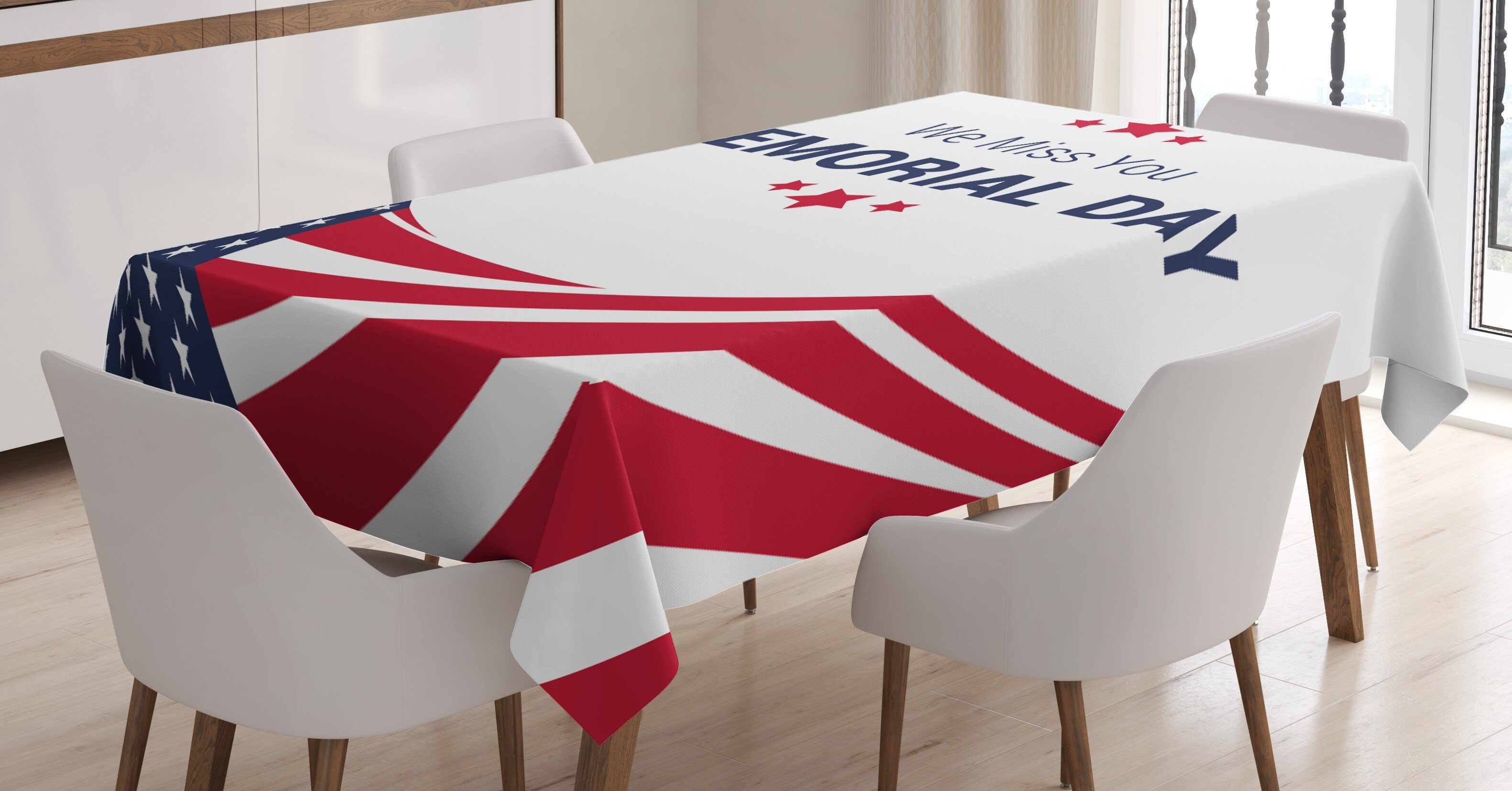 Abakuhaus Tischdecke Farbfest Waschbar Für den Außen Bereich geeignet Klare Farben, Gedenktag Amerikanische Flagge Urlaub