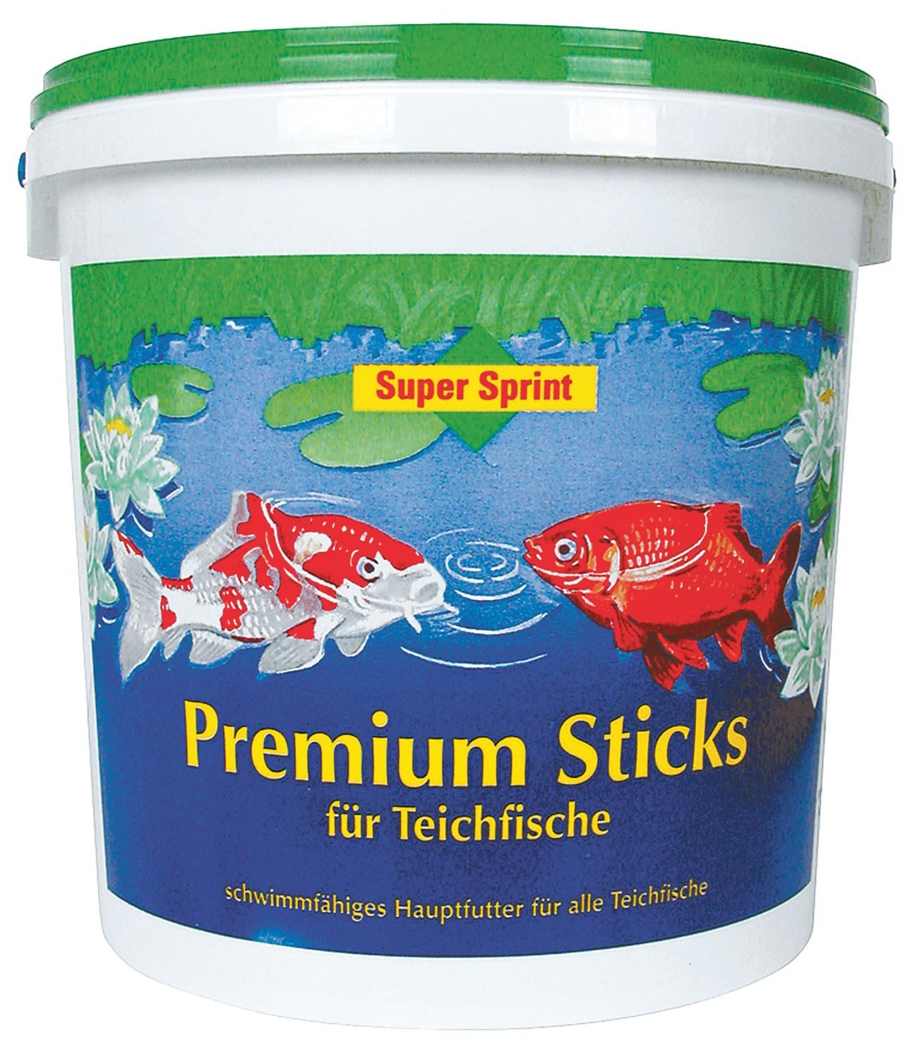 GW-Heimtier & Gartenbedarfs- Handelsgesellschaft mbH Fisch-Futterspender Premium Sticks für Teichfische 10L Fischsticks Hauptfutter Fischfutter