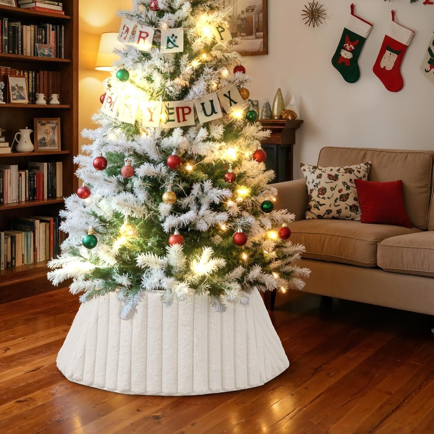 Coonoor Christbaumschmuck Weihnachtsbaum Kragen Ø72cm Weihnachtsbaum Decke – Bild 4 von 5