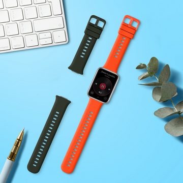 kwmobile Uhrenarmband 2x Sportarmband für Huawei Watch Fit 2, Armband TPU Silikon Set Fitnesstracker