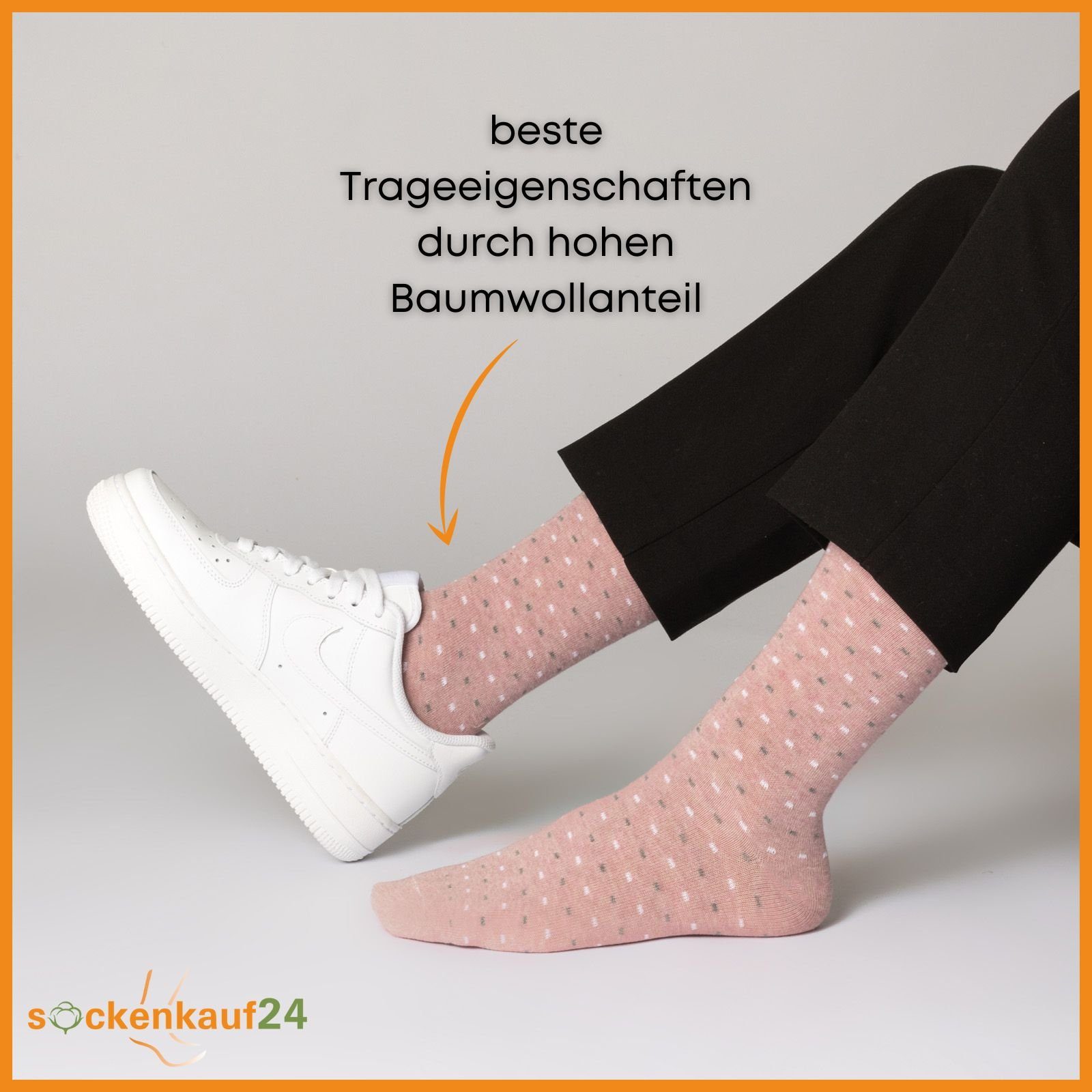 Basicsocken sockenkauf24 WP Punkte Mehrfarbig (34974/2, 39-42) Streifen Herzen Baumwolle Damen Socken 10 Maritim Paar