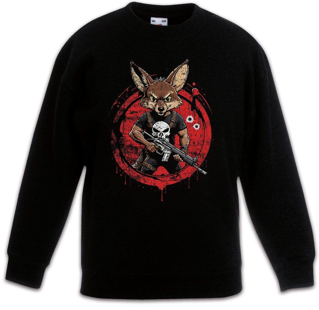 Sweatshirt Vigilante Coyote Kinderpullover Skull Logo Toon Cartoon Comic Wild
