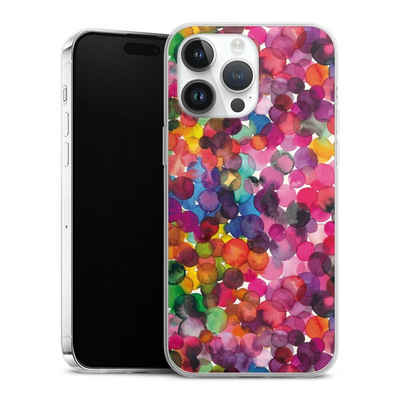DeinDesign Handyhülle bunt Punkte Wasserfarbe Overlapped Watercolor Dots, Apple iPhone 14 Pro Max Slim Case Silikon Hülle Ultra Dünn Schutzhülle