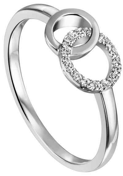 JOBO Diamantring Ring mit 17 Diamanten, 585 Weißgold