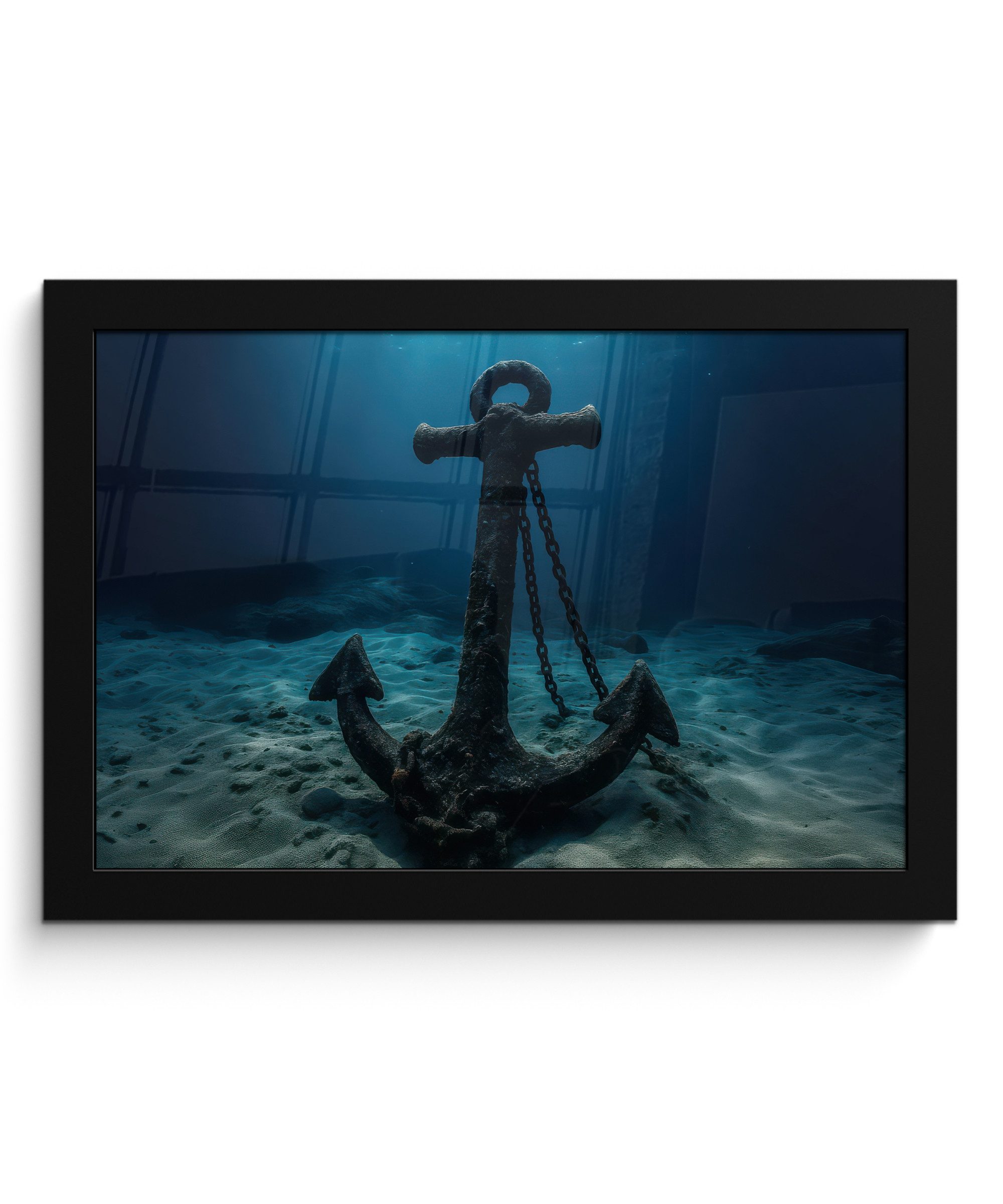 MuchoWow Poster Anker - Eisen - Meeresboden - Sand, (1 St), Wandbilder, Deko Wohnzimmer Schlafzimmer, 30x20 cm