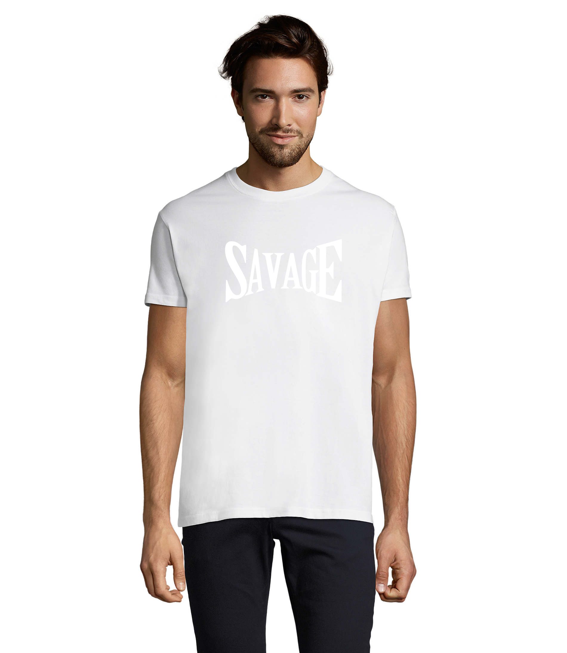 T-Shirt Savage kompromisslos markant Brutal Herren Shirt Motiv