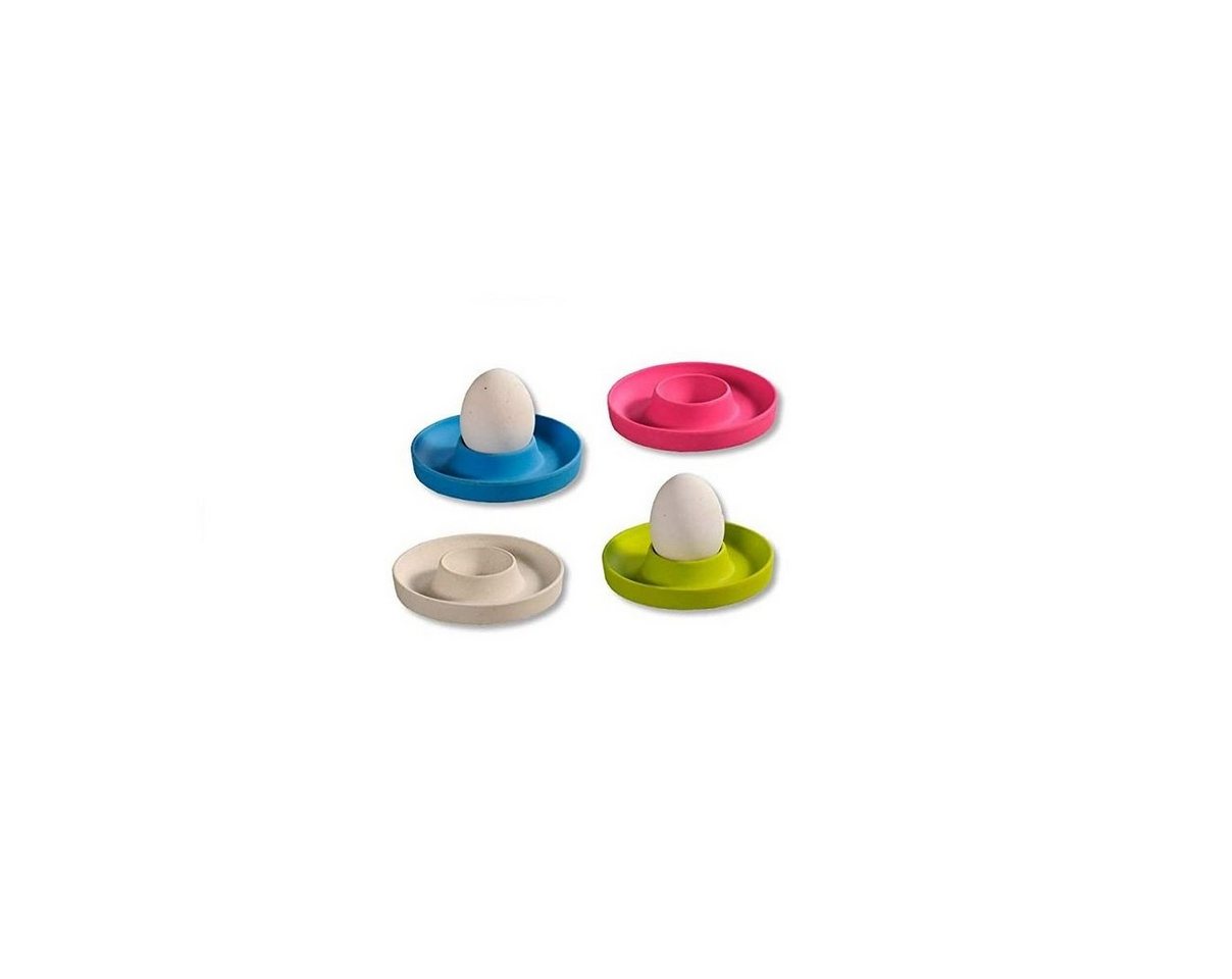 Kesper Eierbecher Eierbecher 4er Set aus Melamin in Rosa, Grün und Beige, Bruchsicher und spülmaschinengeeignet