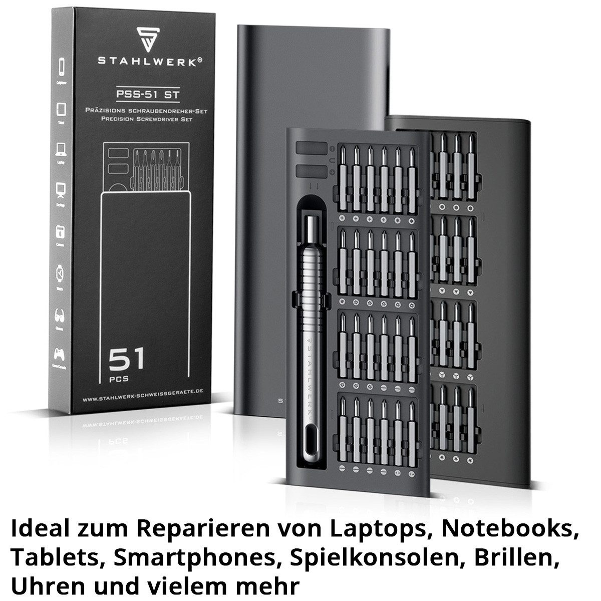 STAHLWERK Bit-Set Präzisions Schraubendreher Set 51-tlg Feinmechanik Schraubenzieher, Set, 1-St. – Bild 2 von 5