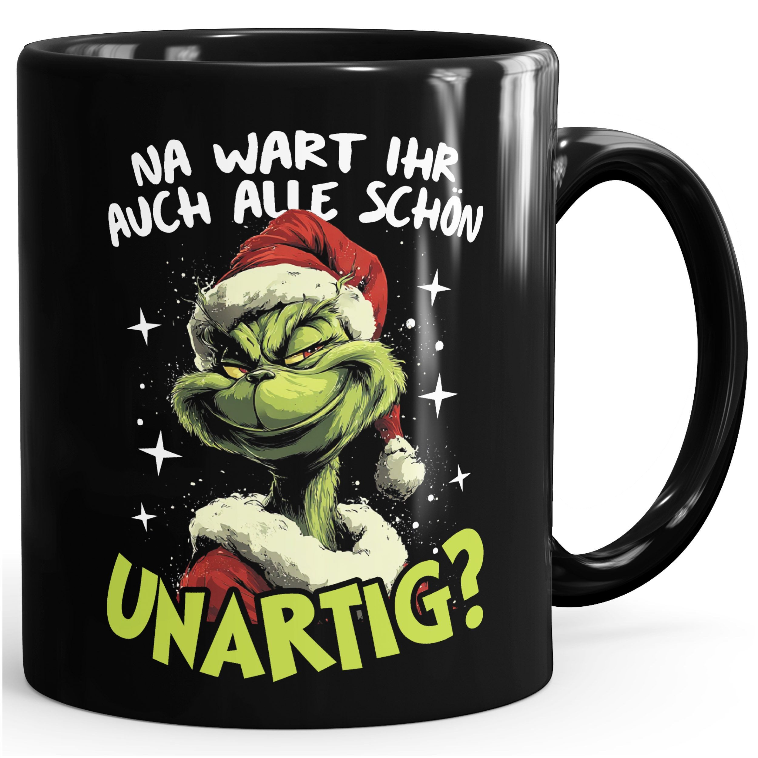 Tasse Tasse Weihnachten Aufdruck Weihnachtsmuffel Spruch Wart ihr unartig