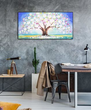 KUNSTLOFT Gemälde In voller Pracht 120x60 cm, Leinwandbild 100% HANDGEMALT Wandbild Wohnzimmer