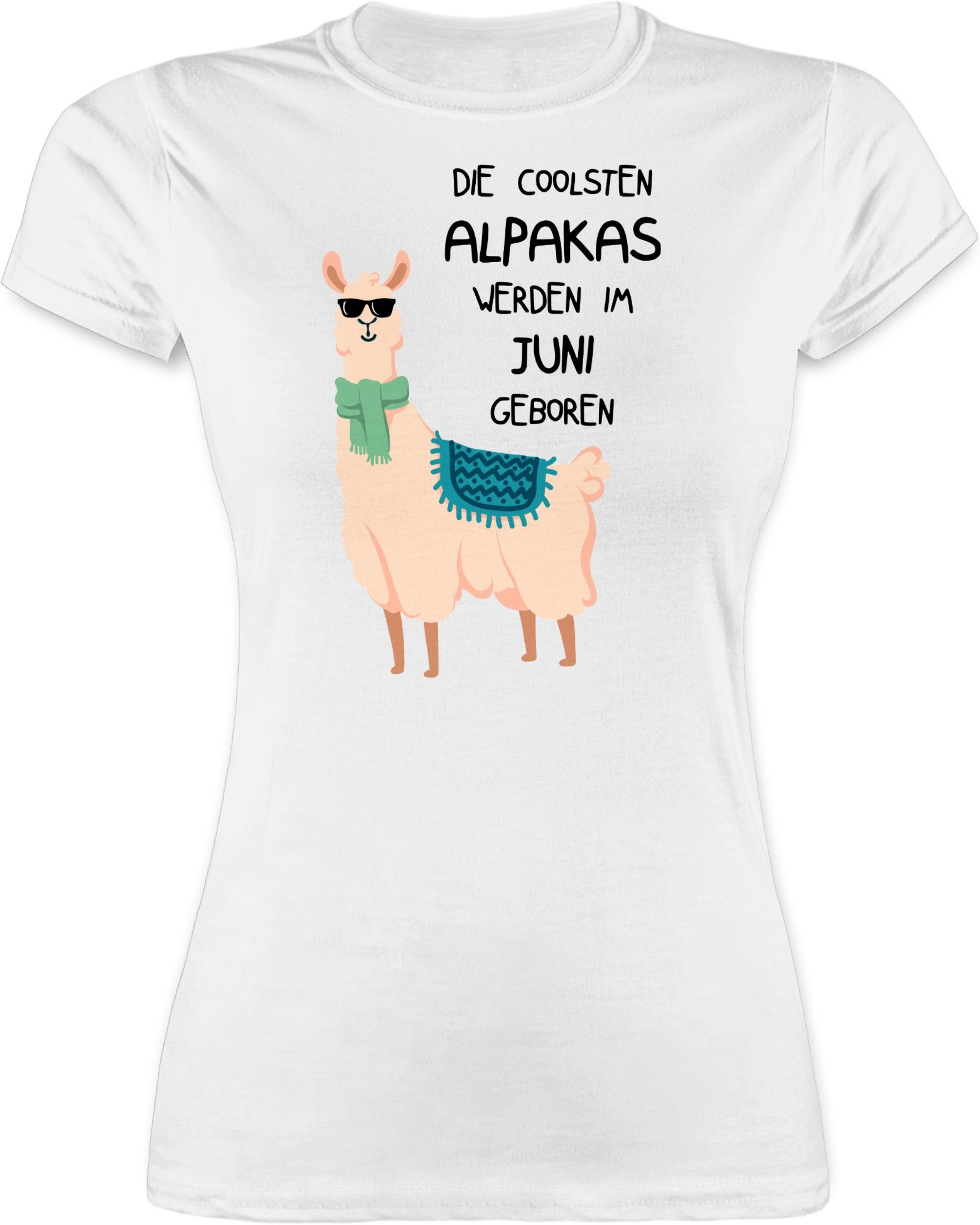 Shirtracer T-Shirt »Die coolsten Alpakas werden im Juni geboren  Sonnenbrille - Geburtstag Geschenk - Damen Premium T-Shirt«  Geburtstagsgeschenk Birthday Party online kaufen | OTTO