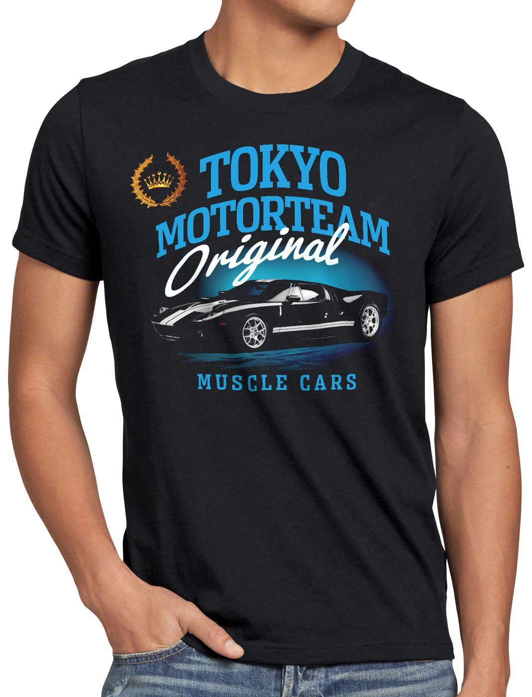 style3 Print-Shirt Motor Herren muscle Tokyo mustang gt usa car T-Shirt
