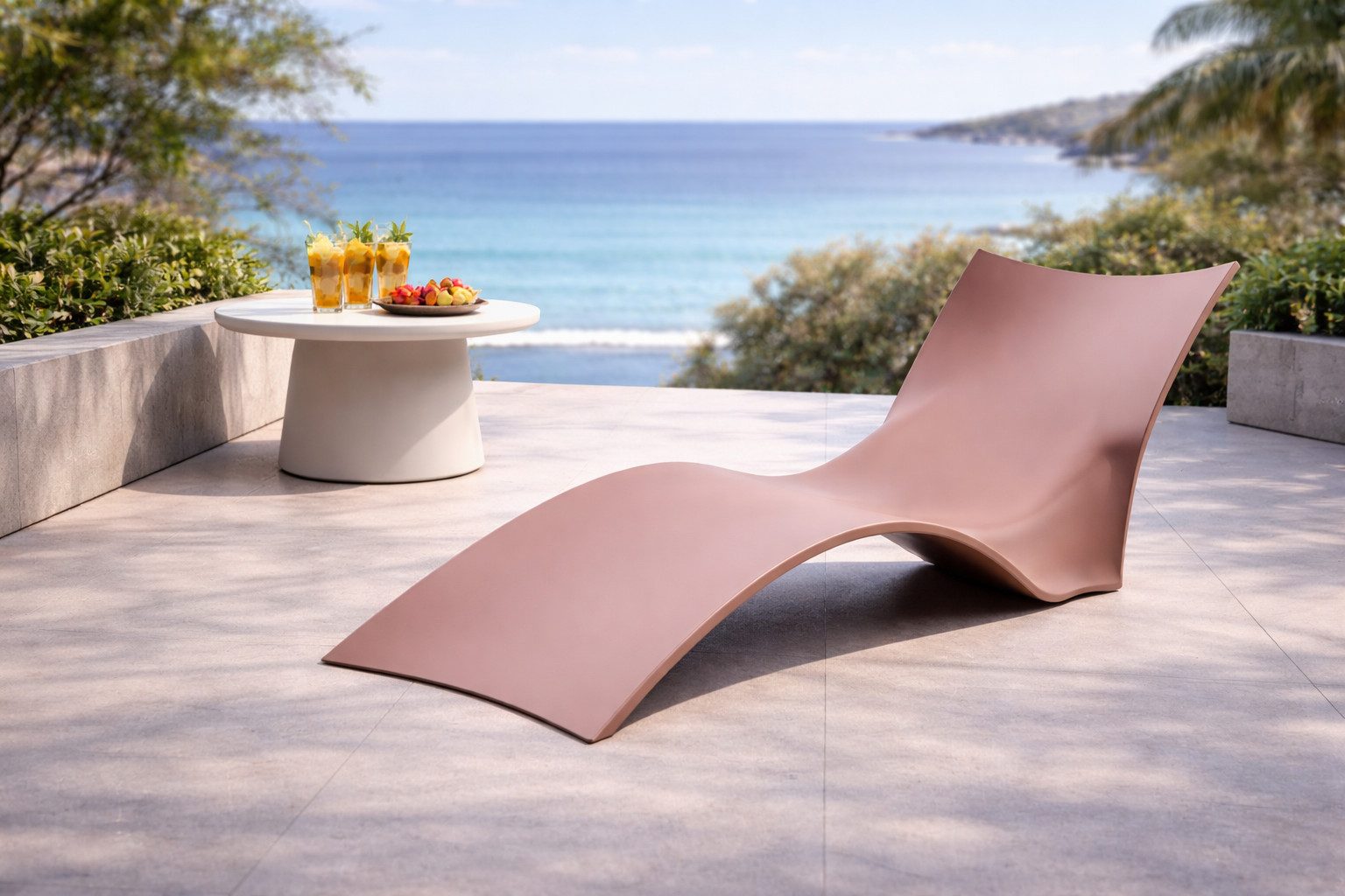 Gartenliege Elegante Gartenliege in Braun ergonomisch und ideal zum Relaxen.