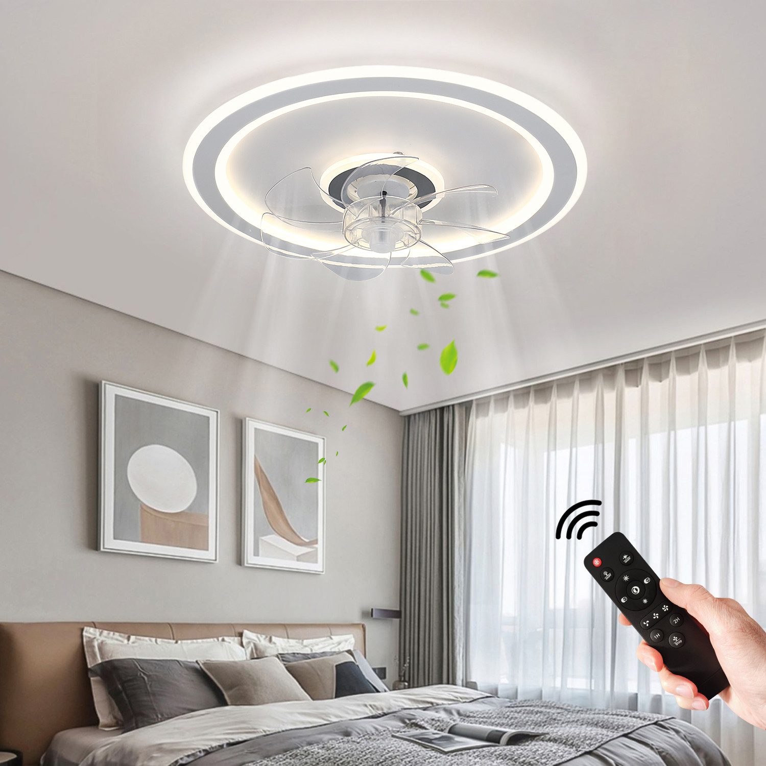 JDONG Deckenventilator Mit Beleuchtung Leise 54W günstig online kaufen
