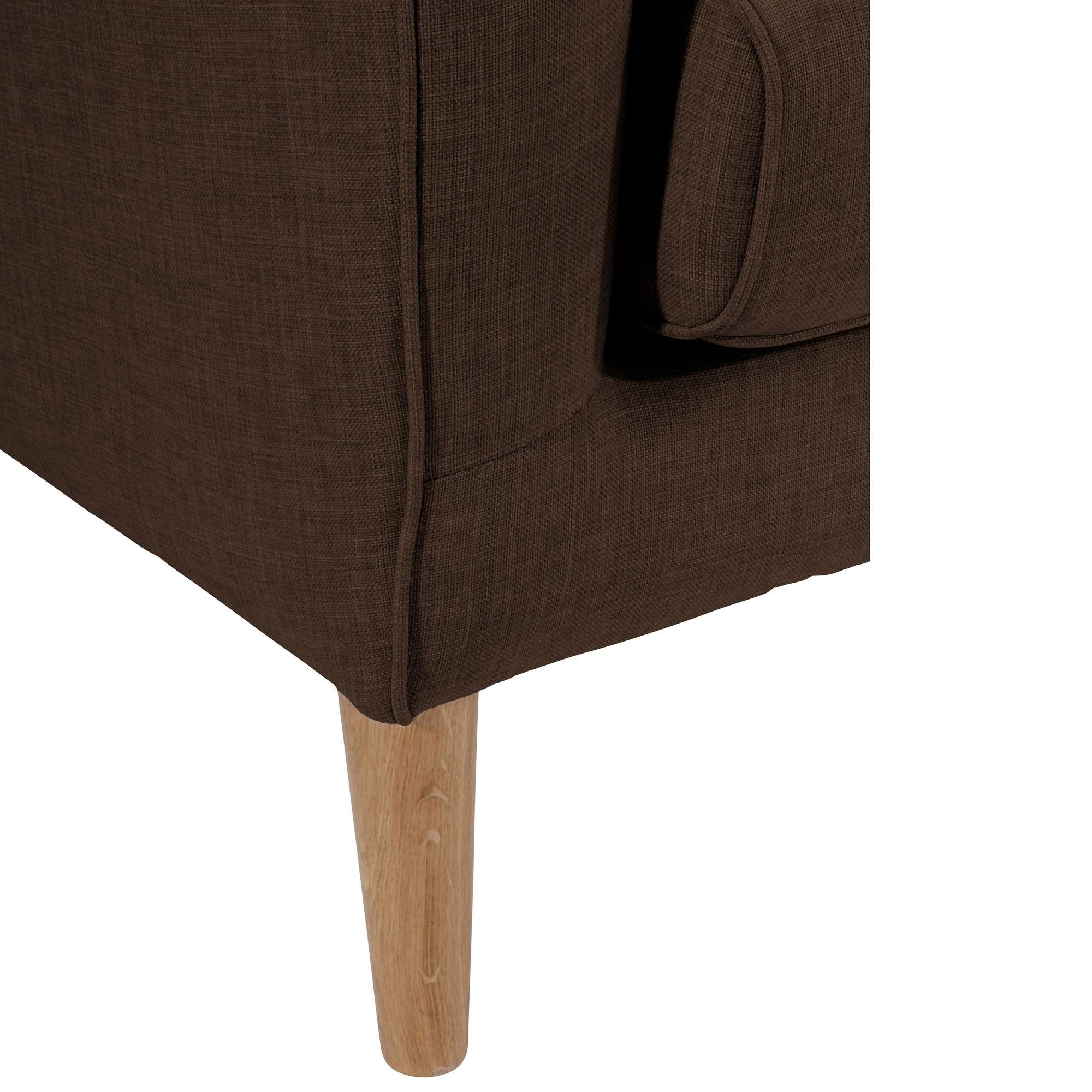 Kessel (Leinenoptik) 58 Ohrenbackensessel Sessel Versand, (Sparpreis Bezug hochwertig Kostenlosem Sitz aufm inkl. Eiche verarbeitet,bequemer Karrah 1-St), Flachgewebe natur