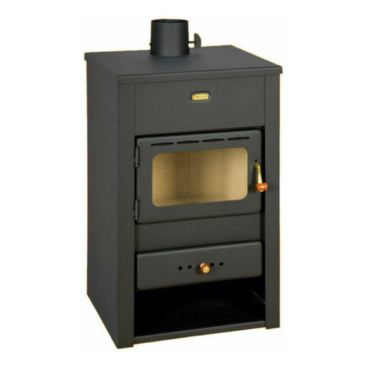 Prity Kaminofen Prity K2 Kaminofen 10,4 kW Holzofen Stahl Schwarz Scheitholz 36 cm, 10 kW, Dauerbrand