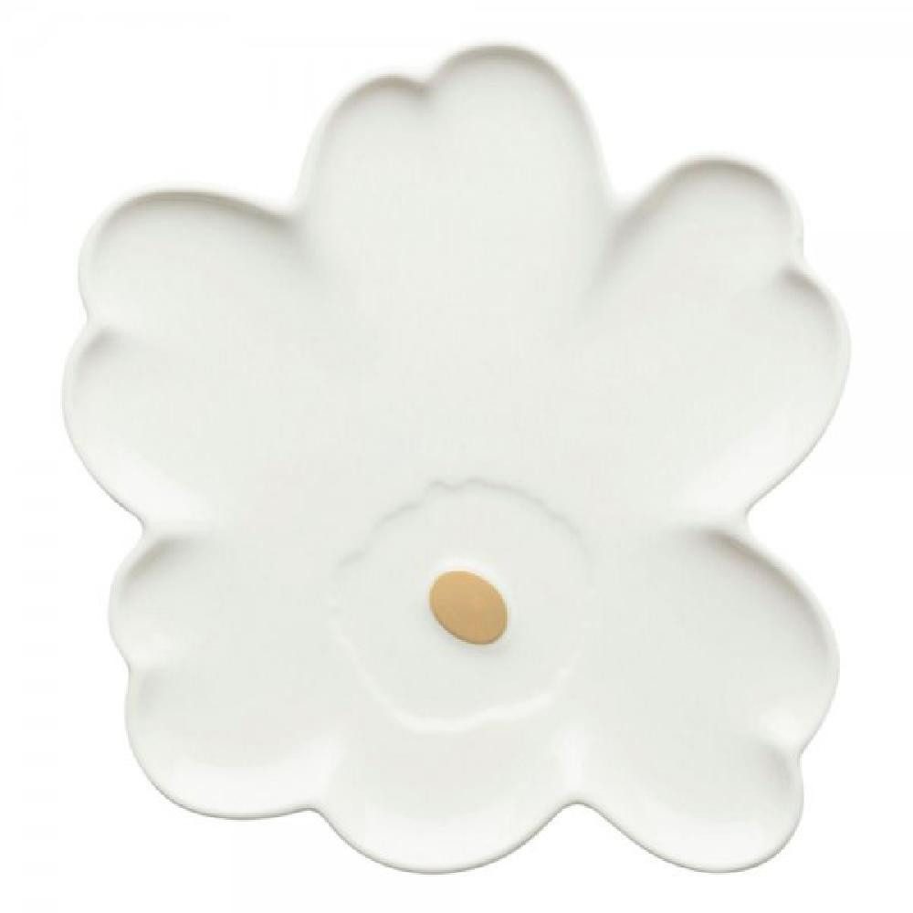 Marimekko Servierplatte Тарелки Unikko Blütenform White Gold (20 cm)