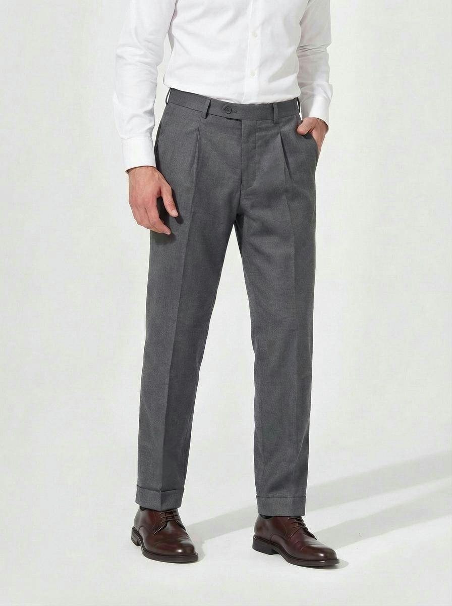 Hiltl Anzughose Primo U Wollhose Herren Regular Fit Schurwolle, grau, 46 100% Schurwolle mit natürlicher Flexibilität