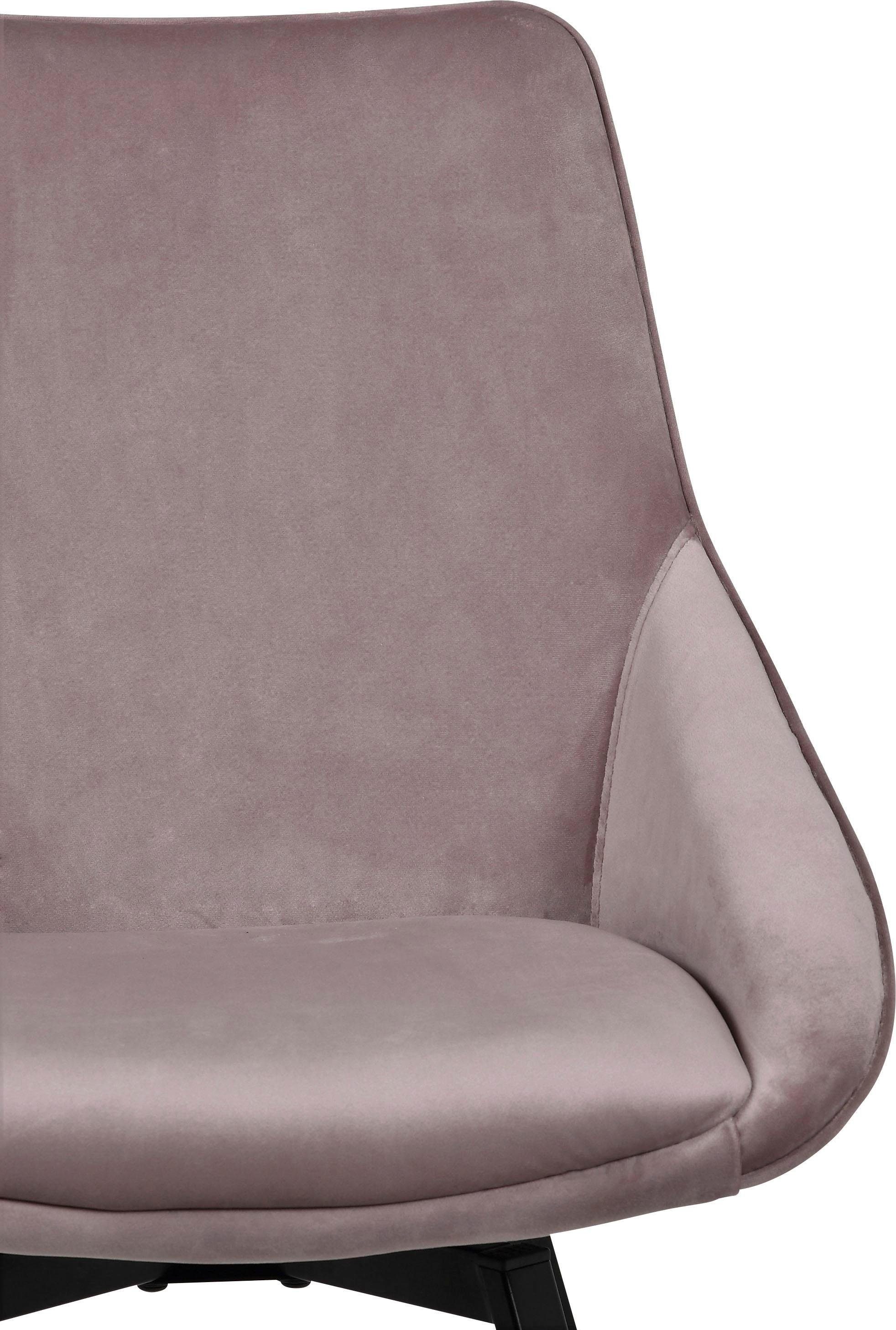 Rückenlehne, und mit rosa gepolstertem Merisa 2er-Set Sitz Drehstuhl INOSIGN Esszimmerstuhl (Set),