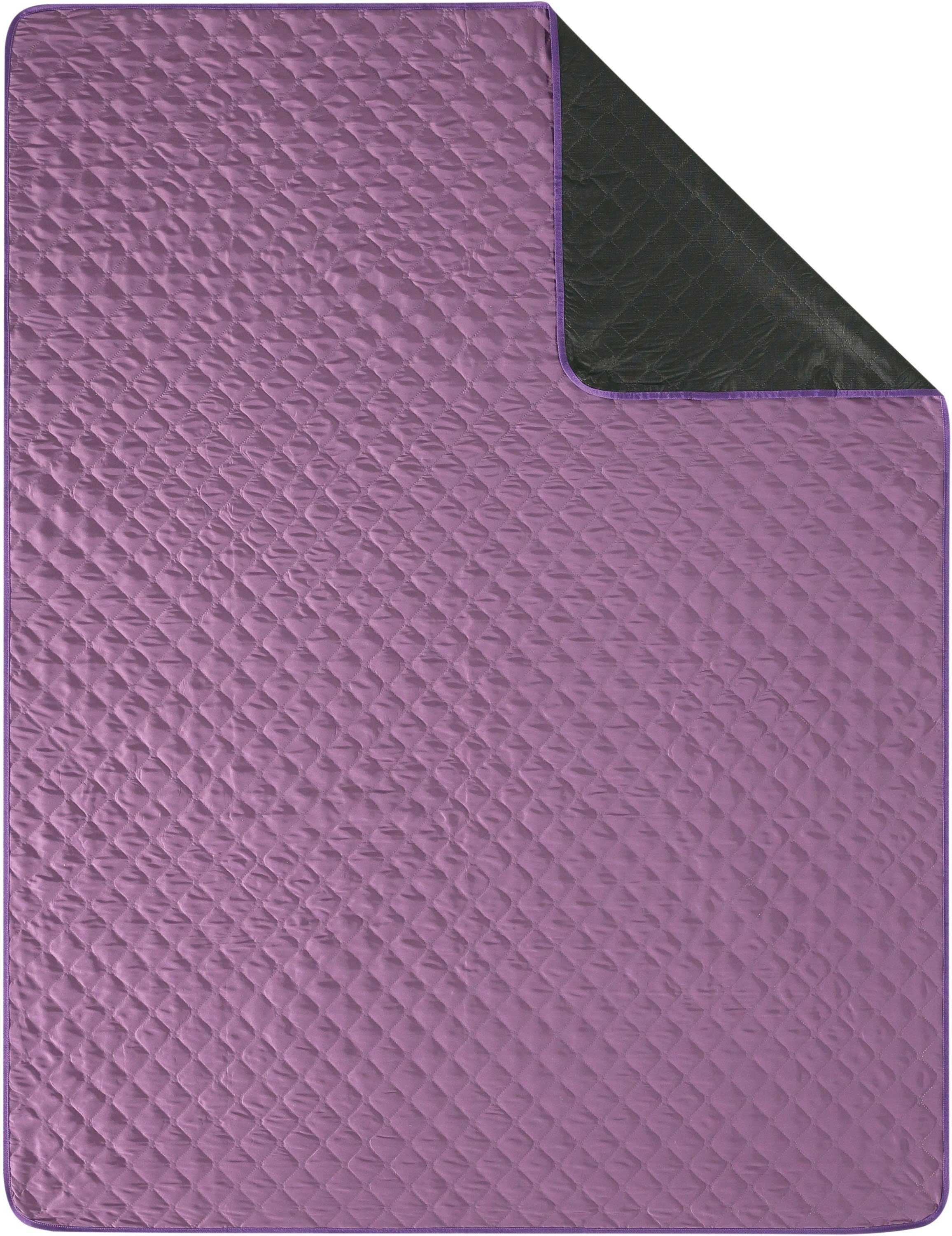 Picknickdecke violet Tragegurt mit Ultrasonic, Biederlack,