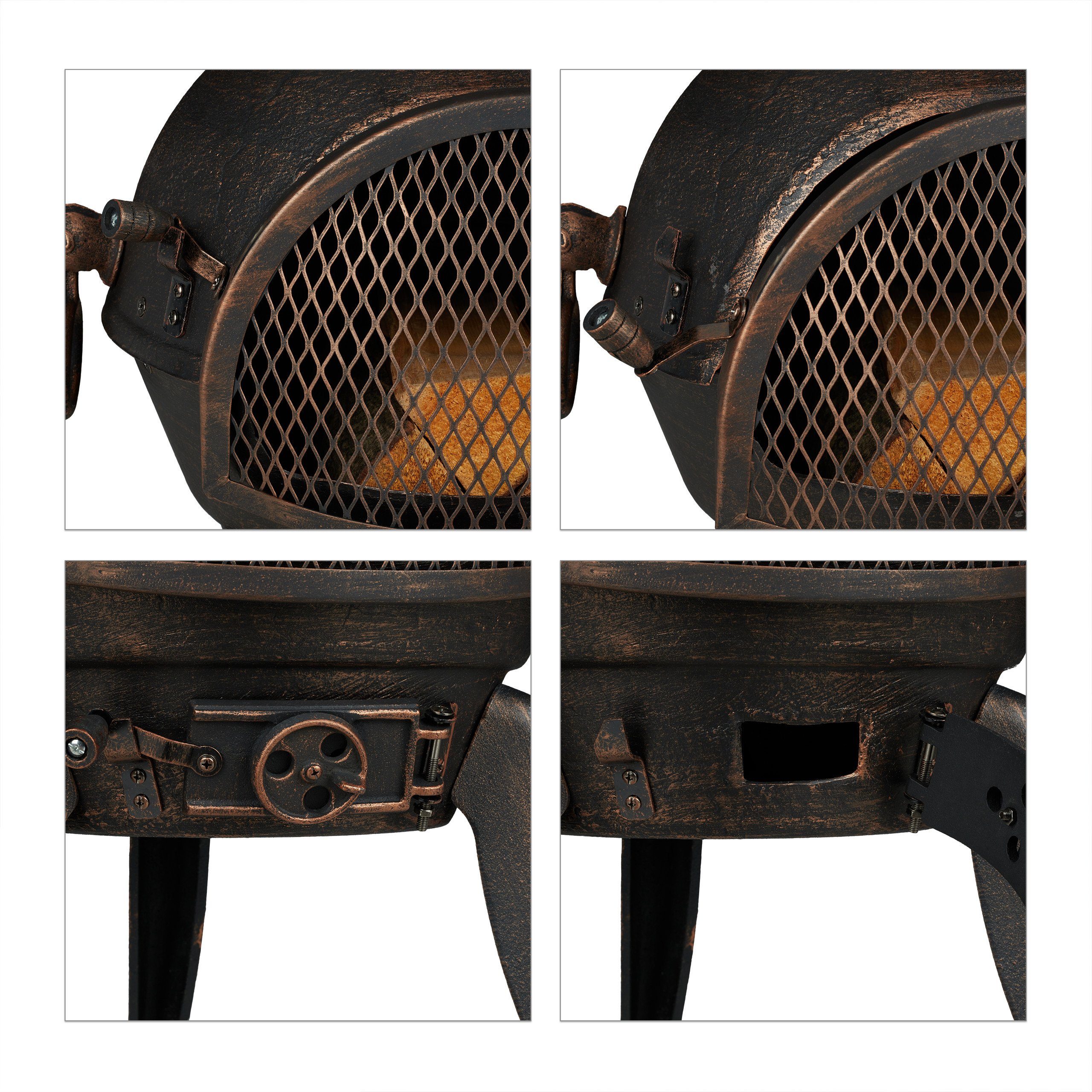 relaxdays fire pit, large patio heater