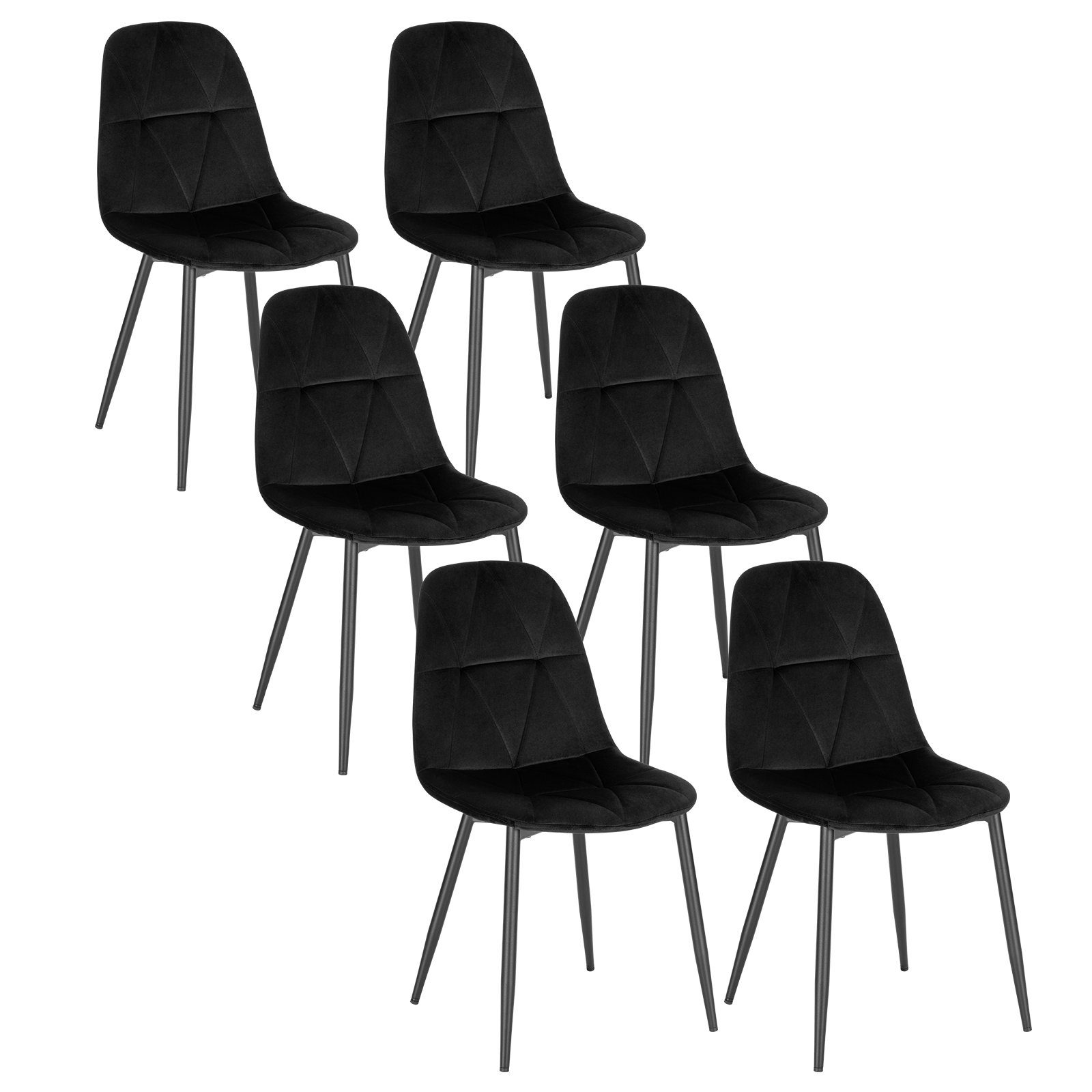 EUGAD Esszimmerstuhl (6 St), mit Rückenlehne, Polsterstuhl aus Metall, Bezu günstig online kaufen