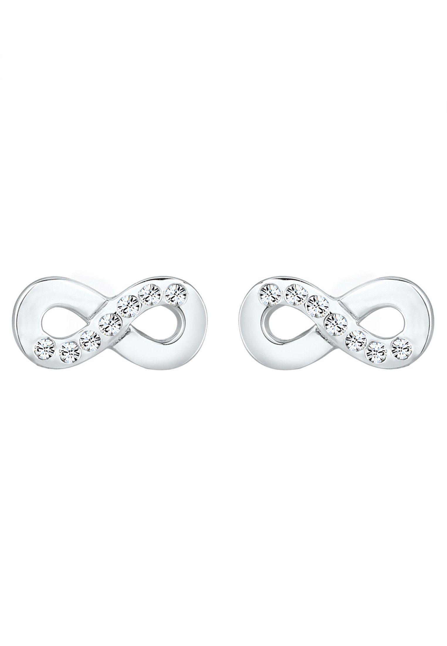 Silber Infinity Symbol Liebe Kristalle Paar Elli Ohrstecker