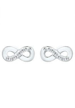 Elli Paar Ohrstecker Infinity Symbol Liebe Kristalle Silber
