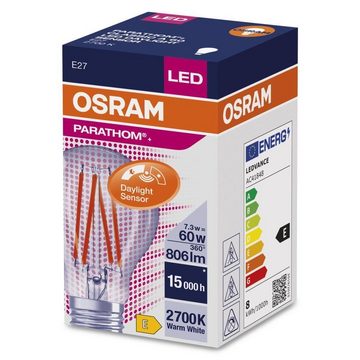 Osram LED-Leuchtmittel LED Classic, E27, 2 St., Warmweiß, Einfache Montage, Energieeffizient