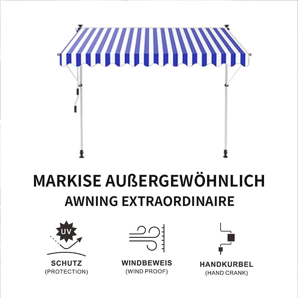 Feel2Home Klemmmarkise Klemmmarkise 150-400cm Balkon Sonnenschutz günstig online kaufen