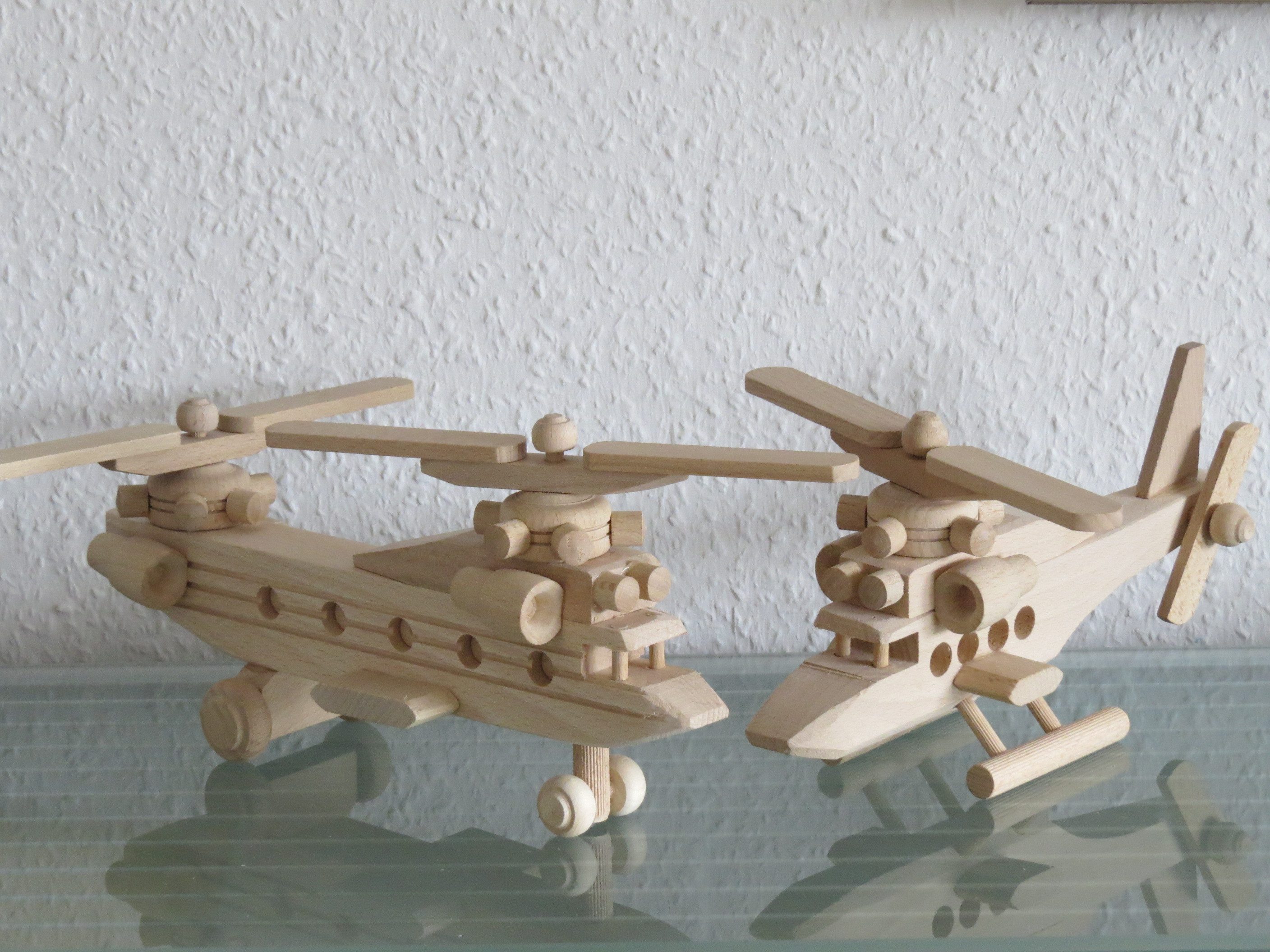 Holzprodukte Spielzeug-Hubschrauber Hubschrauber Helikopter Transporthubschrauber HANDARBEIT NEU Holz