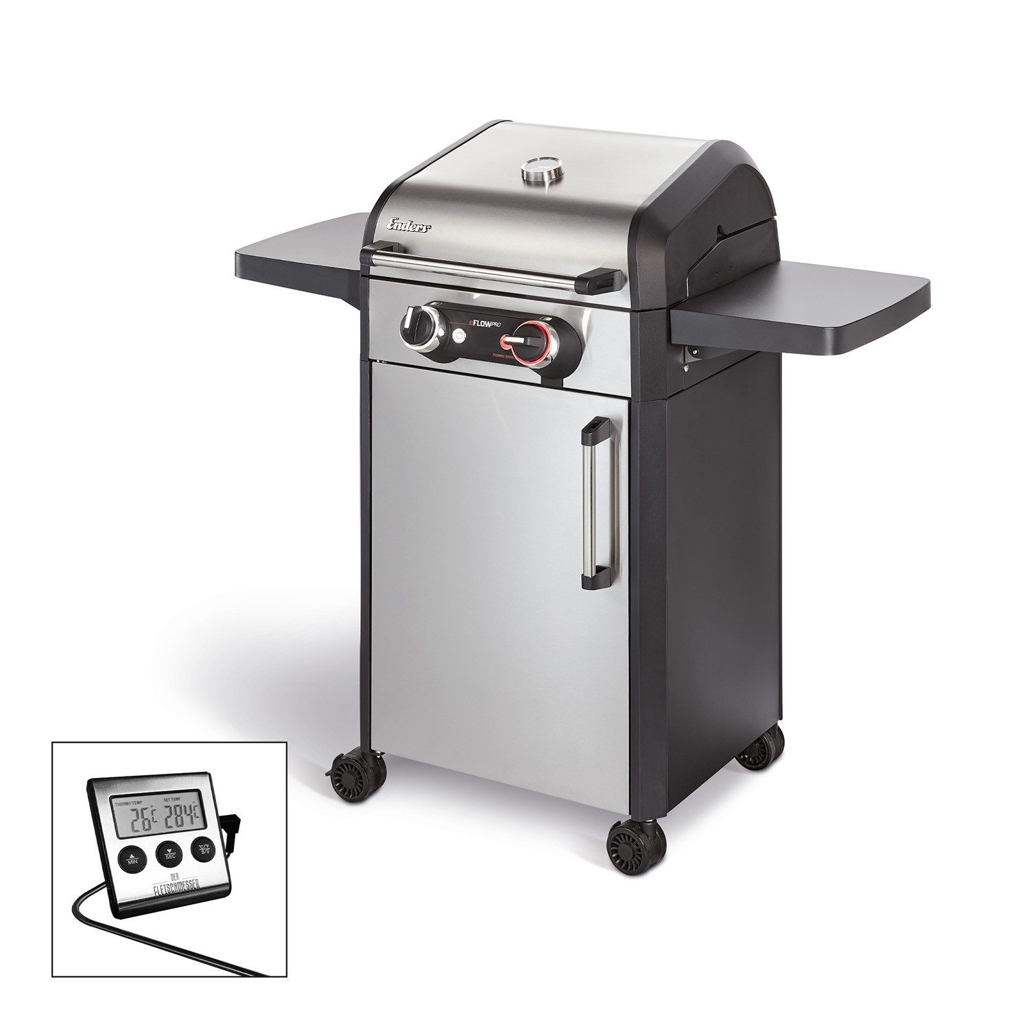 Enders® Elektrogrill Enders Elektrogrill eFlow Pro 2 Turbo Shadow inkl. Fleischthermometer, 3000 W