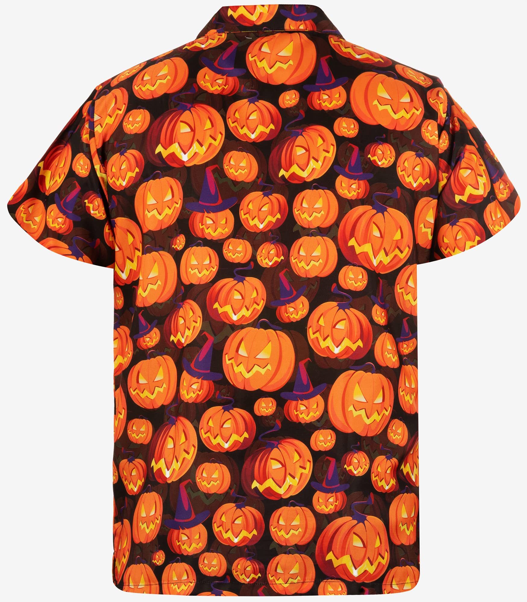 King Kameha Hawaiihemd Halloween Pumpkin Allover Hawaii-Hemd Kurzarm Front- günstig online kaufen