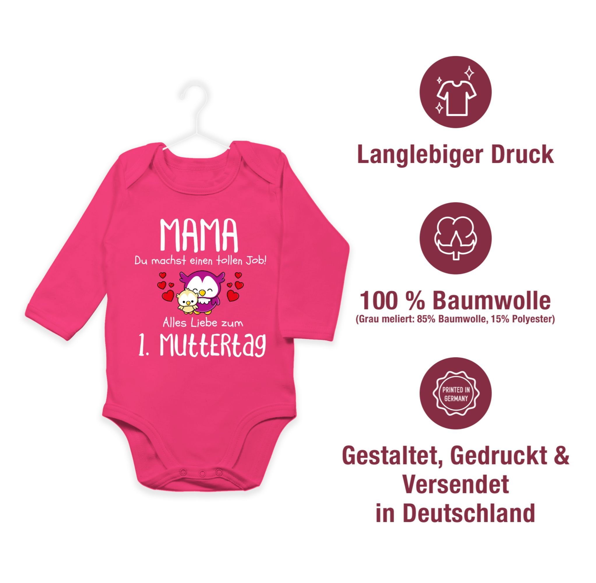 Shirtracer Shirtbody 1. Muttertag I Mama du machst einen tollen Job (1-tlg) Muttertagsgeschenk