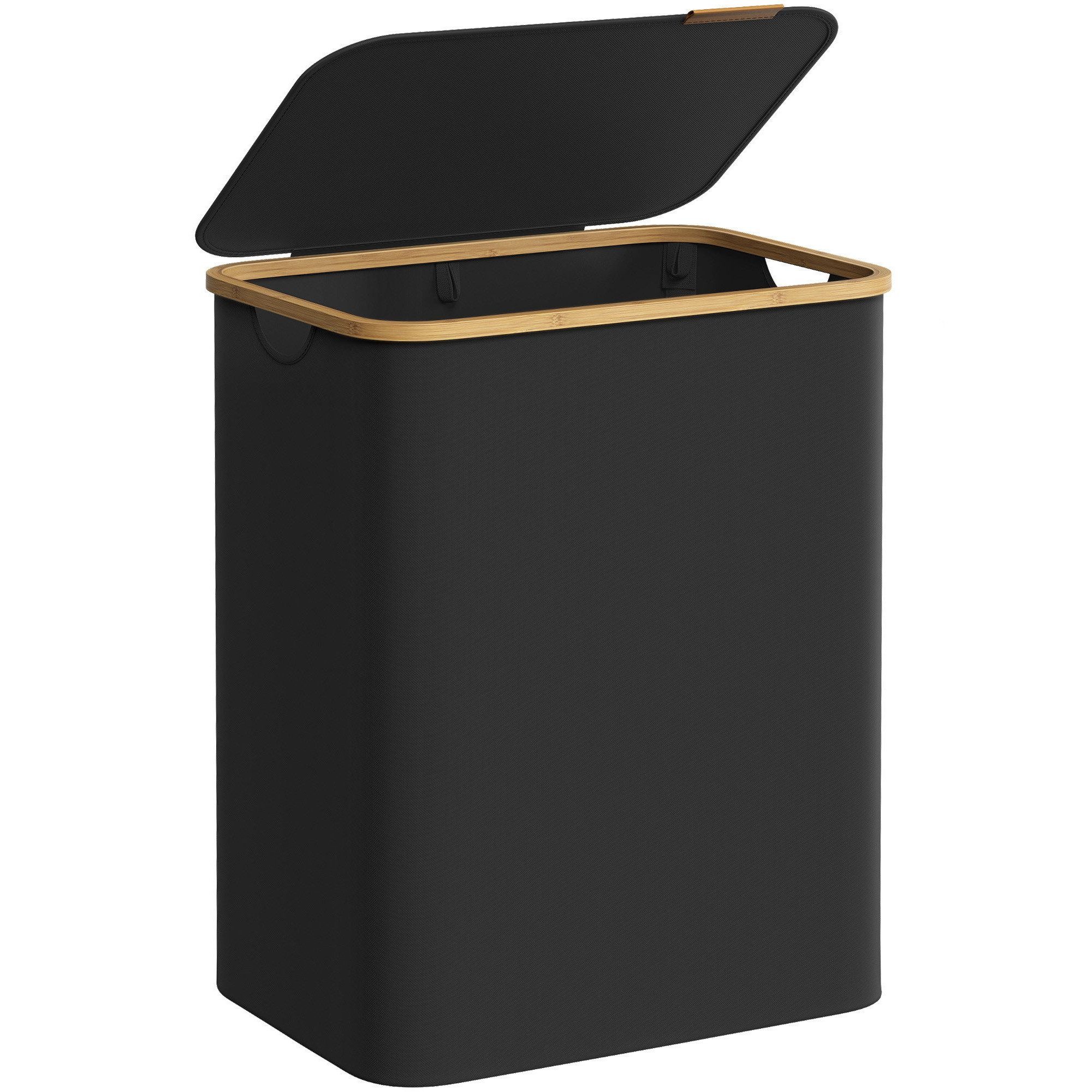 SONGMICS Wäschekorb, mit Deckel, 2 Fächern, 130 L, herausnehmbarer, Griffe günstig online kaufen