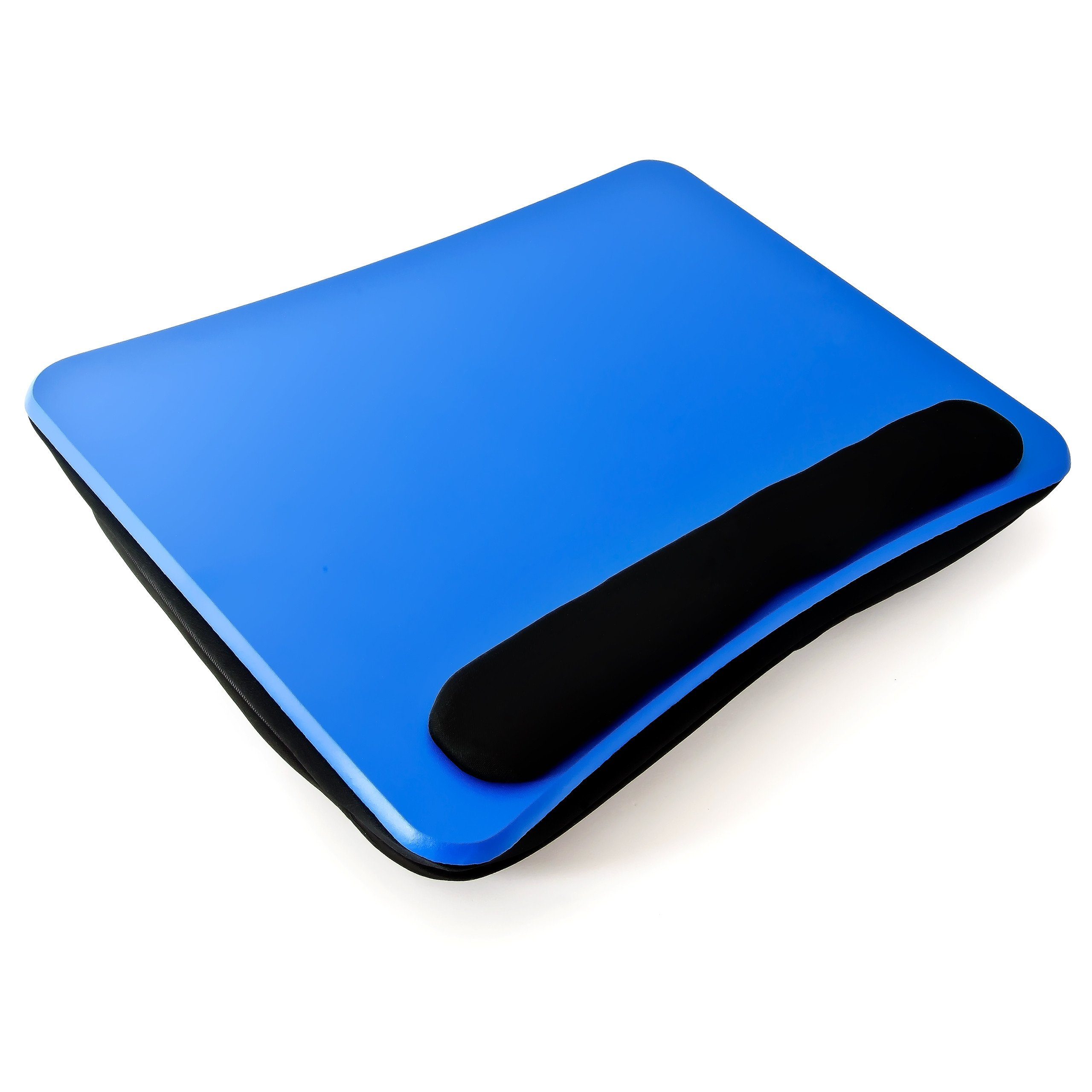 relaxdays Laptop Tablett Laptopkissen mit Handauflage Blau, Faserplatte