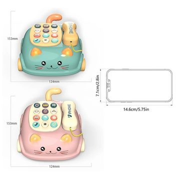 Gontence Lernspielzeug Katzen-Gesicht Baby-Telefon-Spielzeug mit Musik und Licht (Erziehungsförderndes Spielzeug für Jungen und Mädchen - Tolles Geschenk für Kinder)