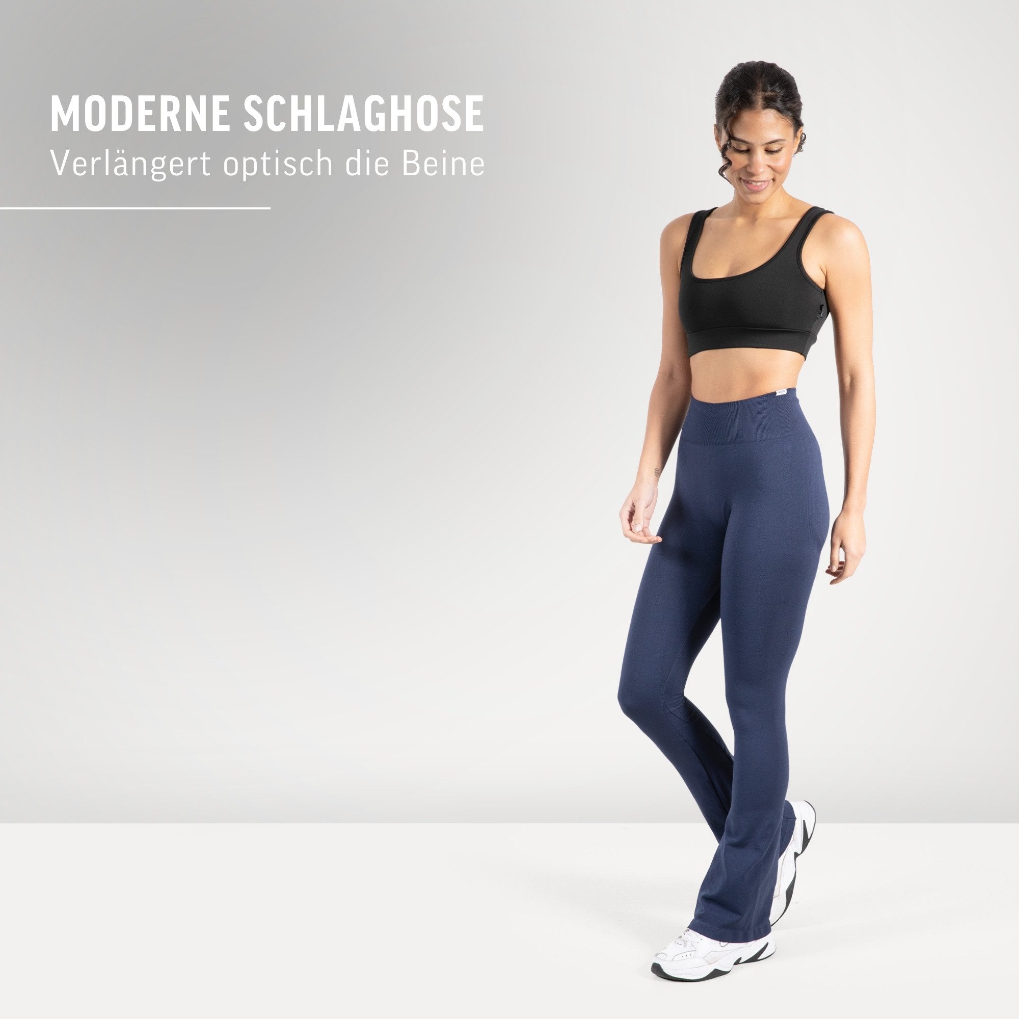 Smilodox Schlaghose Aylin Scrunch, Leggings mit Booty Push Effekt, Gym, Yoga & Freizeit Scrunch Naht, Booty Push, Weites Bein, Elastisch, High Waist
