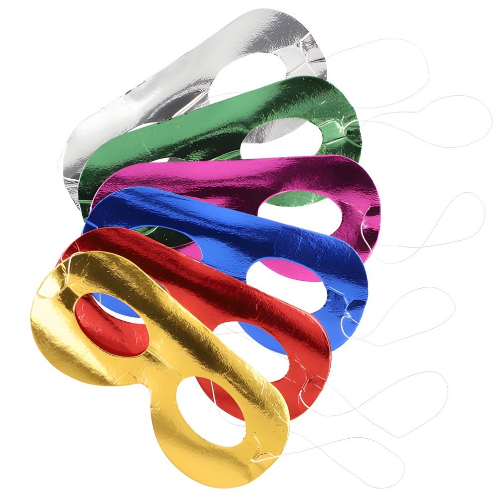 PAPSTAR Verkleidungsmaske Gesichtsmasken farbig sortiert Metallic 72 Stk