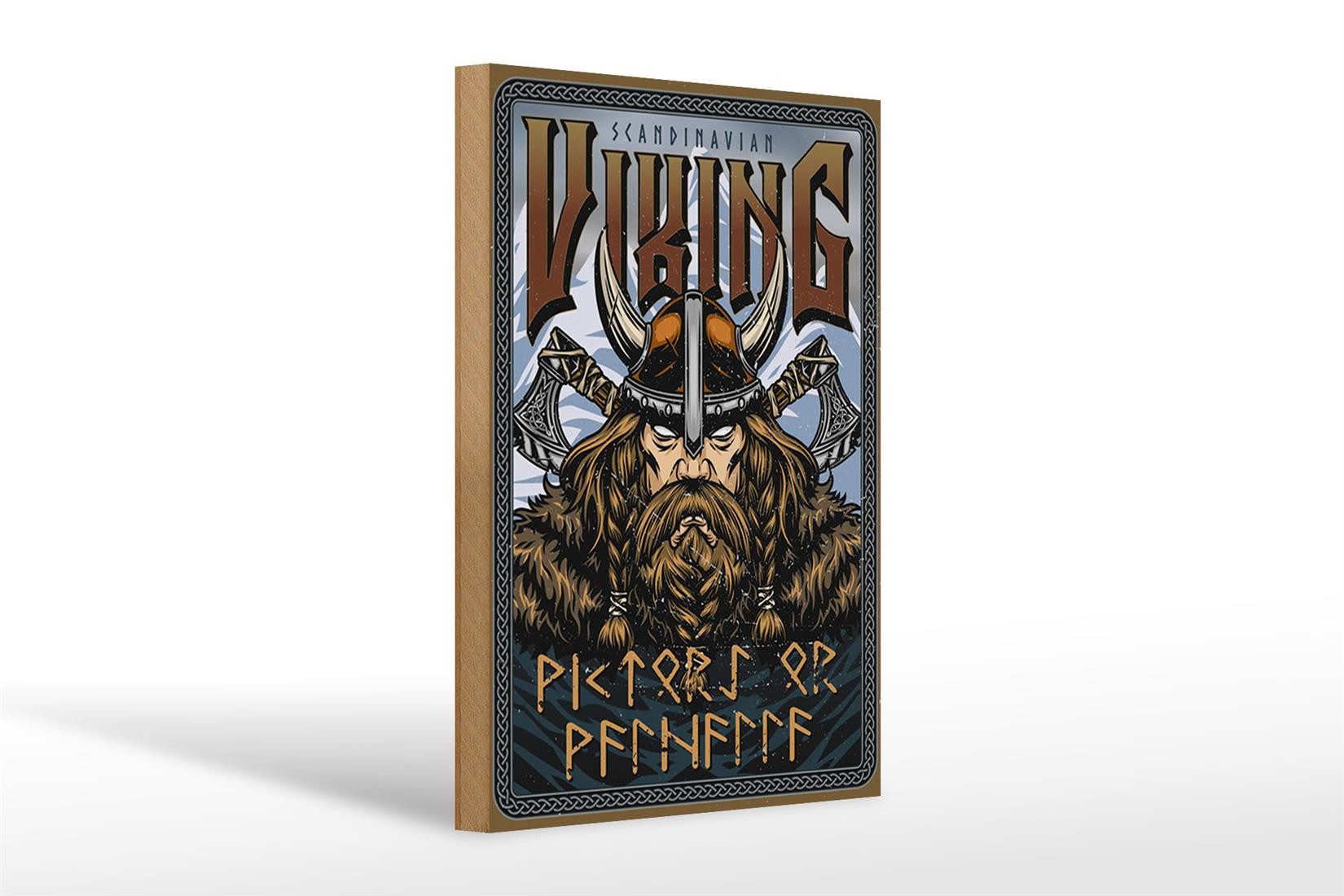 Holzbild Wikinger 20x30cm Scandinavian Vikings