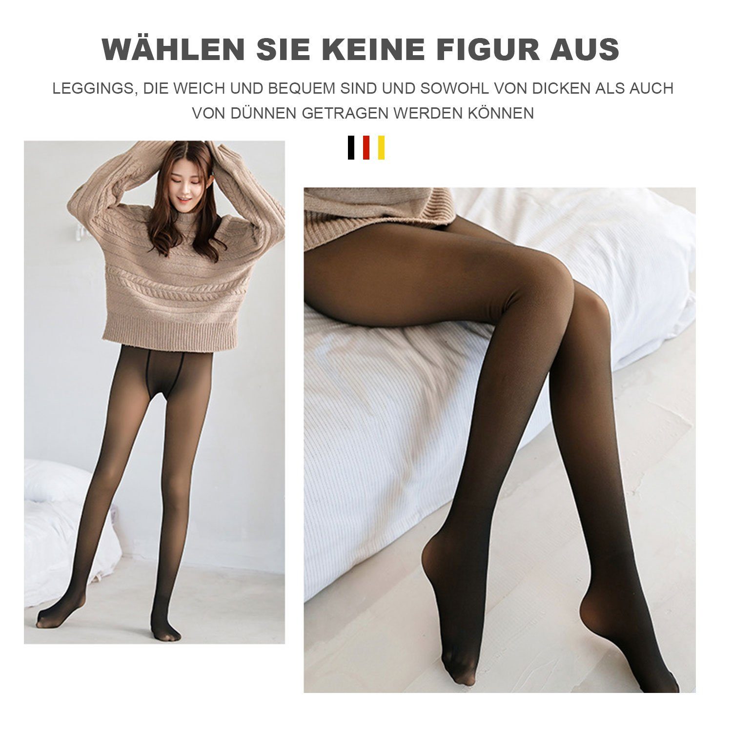 MAGICSHE Warme Damen dünn/verdickt Leggings Schwarz Leggings für