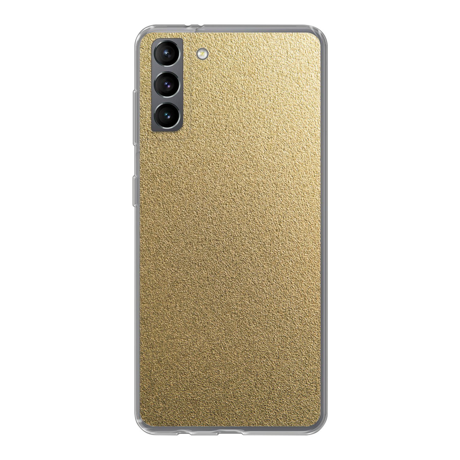 MuchoWow Handyhülle für Samsung Galaxy S21 Plus Metall - Gold - Design - Struktur - Chic, Phone Case, Silikon, Schutzhülle Dünn