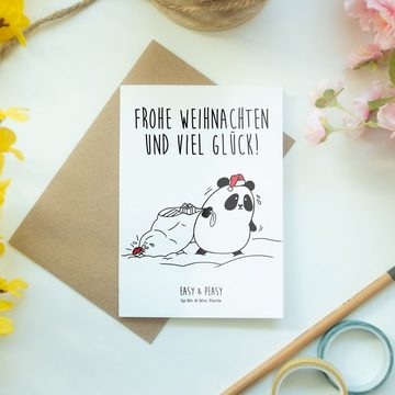 Mr. & Mrs. Panda Grußkarte Panda Weihnachten - Weiß - Geschenk, Glückwunschkarte, Hochzeitskarte, Matte Innenseite